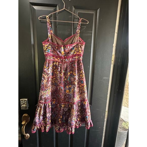 Vintage Betsey Johnson Women's Paisley Print 100% Silk Y2K 90s 2000s Size 4 - Picture 5 of 11